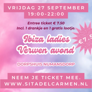 Ibiza Ladies avond Entree ticket € 7.50