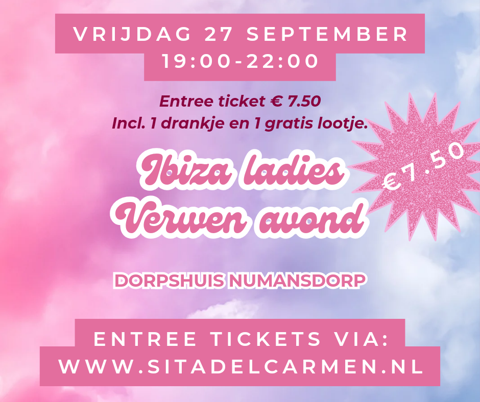 Ibiza Ladies Verwenavond 27 sept 2024